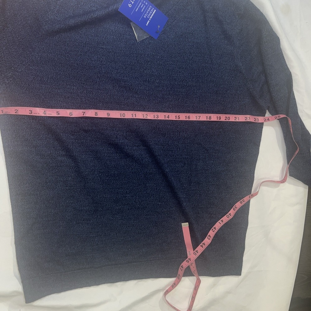 Apt.9 Mens Sweater C-large Blue V-neck Retail $56 NWT Christmas Pics So Soft 251 - Picture 7 of 9